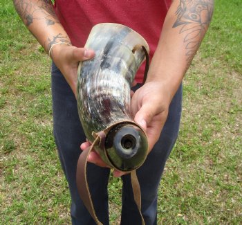 17 inches Large Viking War Horn, Buffalo Blowing Horn with Leather Strap - Buy this one for $32.99