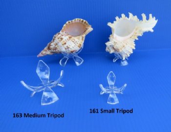 Acrylic 3 leg Egg Display Stands for Sale - #161 <font color=red>Small</font> - 12 @ $1.35 each;  #163 <font color=red>  Medium </font> 12 @ $1.95 each (Shells NOT Included)