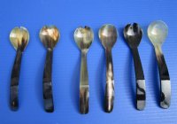 Horn Spoon and Spork Set 7-1/2 inches long - $11.99 a set;   <FONT COLOR=RED> SALE 2 @ $9.60 EACH; 6 @ $8.65 EACH </FONT>