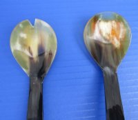 Horn Spoon and Spork Set 7-1/2 inches long - $11.99 a set;   <FONT COLOR=RED> SALE 2 @ $9.60 EACH; 6 @ $8.65 EACH </FONT>