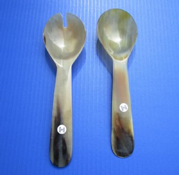 9 inches Buffalo Horn Salad Server Set - $20.99 a set;   <FONT COLOR=RED> SALE 2 @ $9.60 EACH; 6 @ $8.65 EACH </FONT>