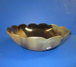 8 inches Round Buffalo Horn Scalloped Bowl - $25.60 each <font color=red> CLOSEOUT $14.40 EACH</font>