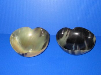 6-1/4 inches Heart Shape Bowls Made Out of Buffalo Horn - $18.99 each; <font color=red> CLOSEOUT SALE </font> 2 @ $9.60 each; 6 @ $8.65 each
