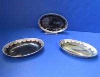 7 by 4-1/2 inches Oval Buffalo Horn Tray with Scalloped Edge - $21.99 each; <font color=red> CLOSEOUT SALE </FONT> $14.40 each; 6 @ $12.80 each
