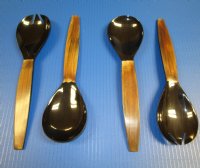 11 inches Horn Spoon and Spork Salad Serving Sets - $27.99 each; <font color=red> CLOSEOUT SALE </font> $14.40 a set; 4 sets @ $12.80 a set
