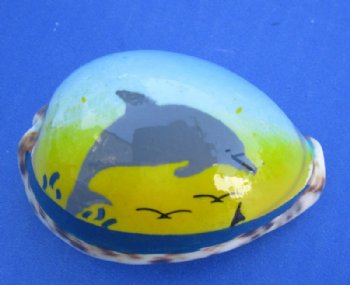 Painted Tiger Cowrie Shells with Assorted Sealife and Coastal Beach Scenes - 12 @ $2.25 each