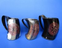 6 inches Engraved Horn Mug made from Ox Horn  - $36.99 each; 2 @ $34.00 each  <font color=red> (CLOSEOUT $22.40 EACH)</FONT>