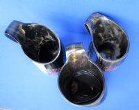 6 inches Engraved Horn Mugs, Tankards with Red Petals <font color=red> Wholesale</font> -  8 @ $24.00 each <font color=red> (CLOSEOUT 8 @ $12.00 each) </font>