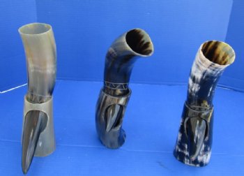 11 to 13 inches Decorative Carved Drinking Horn with Stand for Sale - $23.99  <font color=red> (CLOSEOUT $15.99 EACH)</FONT>