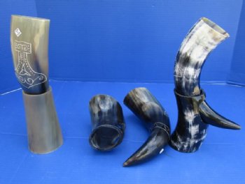 11 to 13 inches Decorative Carved Drinking Horn with Stand for Sale - $23.99  <font color=red> (CLOSEOUT $15.99 EACH)</FONT>