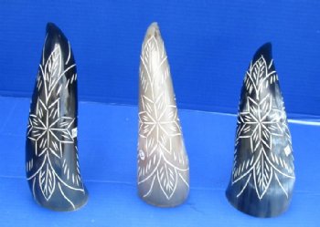 12 inche Decorative Engraved, Carved Large Flower Design Horn for Sale - $20.99  <font color=red> (CLOSEOUT $12.80 EACH)</FONT>