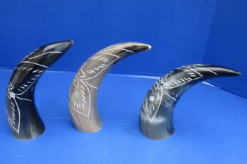 12 inche Decorative Engraved, Carved Large Flower Design Horn for Sale - $20.99  <font color=red> (CLOSEOUT $12.80 EACH)</FONT>