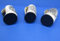 6-1/2 to 7-1/2 inches tall Carved Knight Buffalo Horn Mug for Sale <font color=red>Wholesale</font> -  7 @ $23.00 each <font color=red> SALE $14 EACH</FONT>