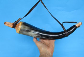 Powder Horn with Leather Strap 14 to 18 inches - $17.99 <font color=red> (CLOSEOUT $9.60 EACH)</FONT>