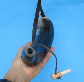 Powder Horn with Leather Strap 14 to 18 inches - $17.99 <font color=red> (CLOSEOUT $9.60 EACH)</FONT>