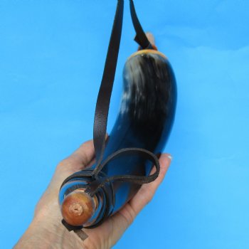 Powder Horn with Leather Strap 14 to 18 inches - $17.99 <font color=red> (CLOSEOUT $9.60 EACH)</FONT>