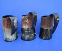 16 ounces Viking Horn Mugs, Half Carved, Half Polished <font color=red> Wholesale</font> 6 inches tall -8 @ $20.70 each <FONT COLOR=RED> SALE $17 EACH</FONT>