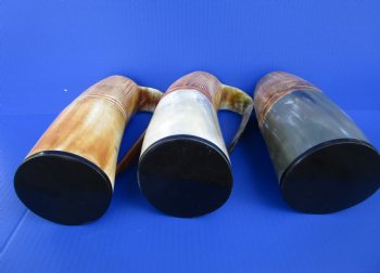 32 ounces Half Carved, Half Polished Horn Mugs <font color=red> Wholesale</font>, 9-1/2 inches - 6 @ $27 each <FONT COLOR=RED> SALE $21.60 EACH</FONT>