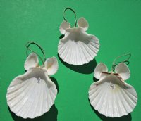 4-1/2 inches White Scallop Shell Angel Ornaments <font color=red> Wholesale</font> - Case: 102 @ $1.55 each