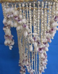 33 inches Large Purple and Off White 2 Layered Seashell Chandeliers <FONT COLOR=RED> Wholesale</font>  - 3 @ $43.60 each