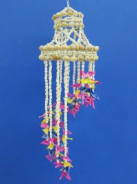 19 inches long Small Colorful Spiral Seashell Wind Chimes - Case: 12 @ $7.50 each; <font color=red> Wholesale 2 Cases</font> @ $6.25 each
