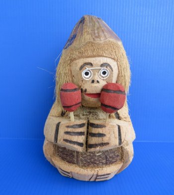 Carved Coconut Monkey with Maracas Novelties - 15 @ $5.25 each; <font color=red>Wholesale</font> 30 @ $3.50 each