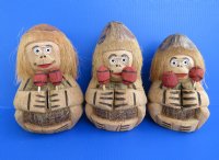 Carved Coconut Monkey with Maracas Novelties - 15 @ $5.25 each; <font color=red>Wholesale</font> 30 @ $3.50 each