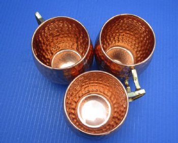 Moscow Mule Hammered Barrel Shape Copper Mugs 4 by 3-1/2 inches - 2 @ $15.20 each  <font color=red> (CLOSEOUT 2 @  $11.20 EACH)</FONT>
