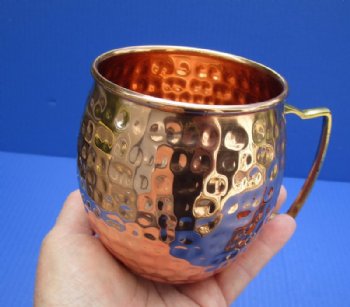 Moscow Mule Hammered Barrel Shape Copper Mugs 4 by 3-1/2 inches - 2 @ $15.20 each  <font color=red> (CLOSEOUT 2 @  $11.20 EACH)</FONT>