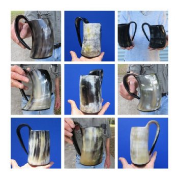 6 to 8 ounce Polished Viking Beer Mugs 4 inches high <font color=red> Wholesale</font> - 15 @ $6.30 each