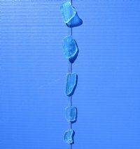 35 inches Blue Sea Glass Hanging Wall Decor on Small Wood Post <font color=red> Wholesale</font> - 55 @ $1.70 each
