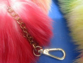 Rainbow Colored Fox Tail Key Chains<font color=red> Wholesale</font> 15 to 18 inches   - 8 @ $14.40 each