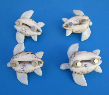 Painted Blue and White Tiger Cowrie Turtle Magnets <font color=red> Wholesale</font> 40 @ $2.35 each