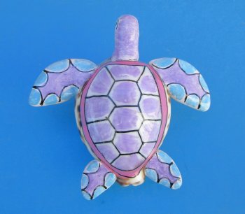 Painted Purple, Pink and Blue Tiger Cowrie Turtle Magnets <font color=red> Wholesale</font> - 40 @ $2.35 each