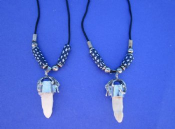 Alligator Tooth Necklaces, Navy Blue, White Stars Beads, 20 inches - 3 @ $7.50 each