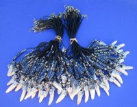 Alligator Tooth Necklaces, Navy Blue, White Stars Beads, 20 inches - 3 @ $7.50 each