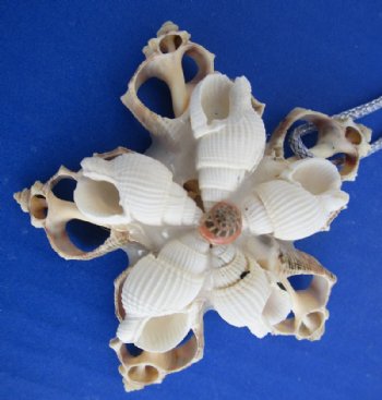3 inches Seashell Flower Christmas Tree Ornaments made out of Cut Shells <font color=red> Wholesale </font>- 108 @ .90 each