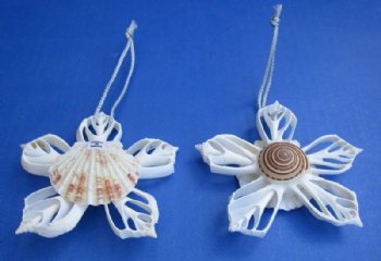 3-1/2 inches Center Cut White Canarium Conch Shell Flower Ornaments - 10 @ $2.15 each 