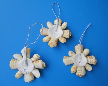 Orange Cut  Strombus Seashells Flower Ornaments <font color=red> Wholesale</font> 4 inches -  72 @ $1.25 each