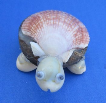 Wood and Cowrie Shell Sea Turtle Novelties <font color=red> Wholesale</font> with Googly Eyes - 175 @ $.58 each