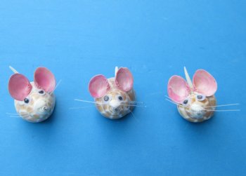 2 inches Tiny Seashell Mice Novelties - 10 @ $1.20 each; 20 @ $1.05 each