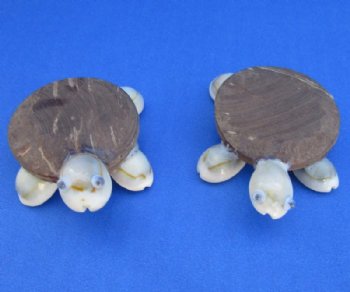 Wood and Cowrie Shell Sea Turtle Novelties <font color=red> Wholesale</font> with Googly Eyes - 175 @ $.58 each