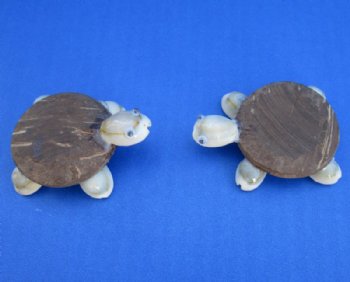 Wood and Cowrie Shell Sea Turtle Novelties <font color=red> Wholesale</font> with Googly Eyes - 175 @ $.58 each