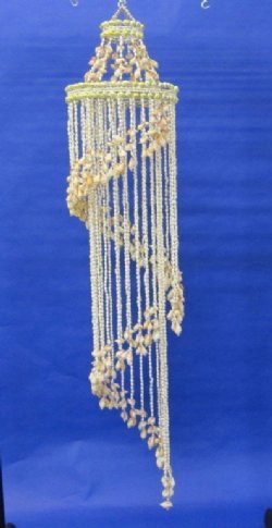 45 inches long Large Spiral Shell Chandelier<font color=red> Wholesale </font> , Wind Chime for Sale - Case of 5 @ $23.00 each