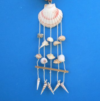 17 inches Large Baking Shell with 5 Rows of Hanging Seashells Wall Decor/Wind Chime - 5 @ $3.60 each