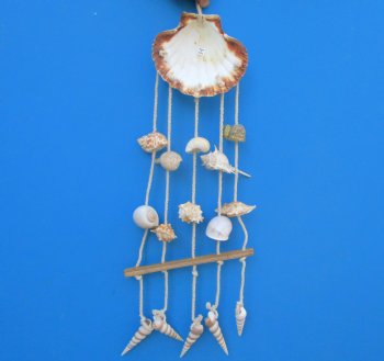 17 inches Large Baking Shell with 5 Rows of Hanging Seashells Wall Decor/Wind Chime - 5 @ $3.60 each