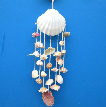 17 inches Large Baking Shell with Hanging Seashells Wind Chime - 5 @ $3.60 each