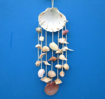 17 inches Large Baking Shell with Hanging Seashells Wind Chime - 5 @ $3.60 each