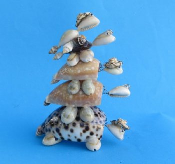 5 Stacked Bobbing Head Seashell Turtle Novelty Wearing a Tiny Hat and Wire Rimmed Glasses - 12 @ $4.00 each