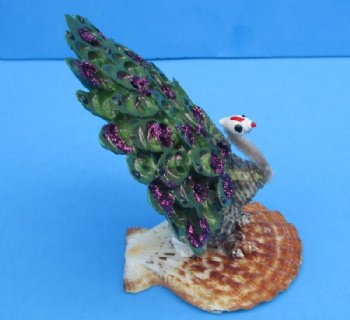 Seashell Peacock Novelty, 4 by 3-1/2 Inches - 3 @ $5.75 each